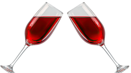 Two wine glasses for drinking and celebration isolated on white background