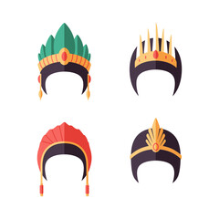 Collection of Stylized Headdresses and Crowns