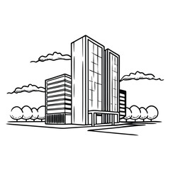Obraz premium Sleek modern architectural building design with clean lines and geometric shapes