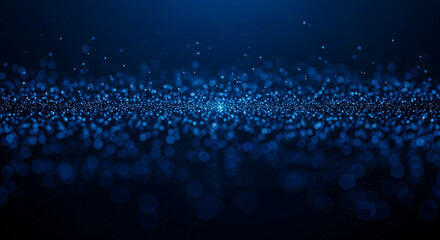 Glowing Ice Blue and Midnight Blue Light Particles — Photorealistic Macro Abstract Background with Depth, High-Tech and Mysterious Atmosphere