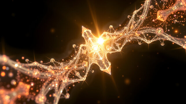 With angstrom pellucid construction that mime fractals, the waver prism particle with throbbing starlight incandescence vibrate gently, roam intricate overshadow along angstrom clean
