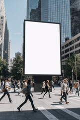 Obraz premium Blank billboard on the street, realistic city background, high-res commercial stock look 