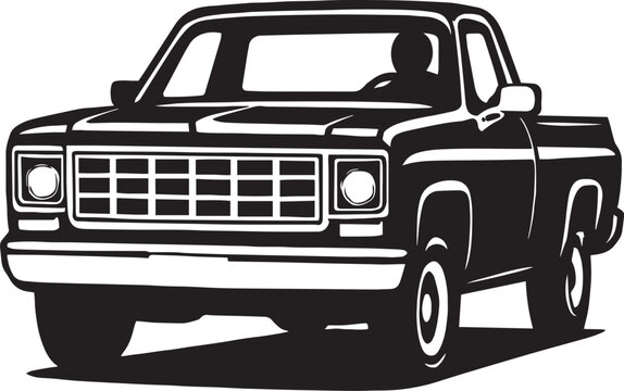 Chevy Truck Silhouette &ndash; Front View Vector Logo