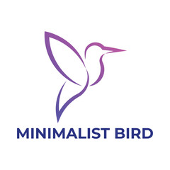 Minimalist bird logo vector
