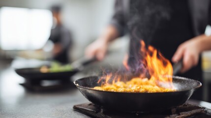 A fiery dance of flavors sizzles in the pan, capturing culinary magic and National Chili Day celebration