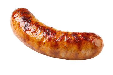 Roasted sausage, curved, isolated