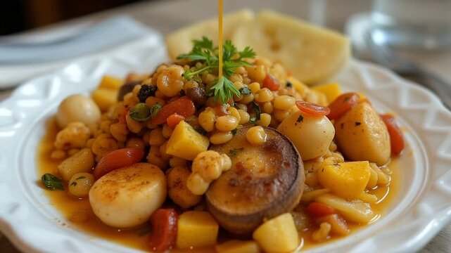  Ackee and Codfish served authentically on a plate
