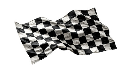 Waving checkered flag with fabric texture