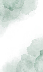 Green Watercolor Abstract Background Vector for Wedding Invitation, Greeting Card, Poster and Elegant Design with Transparent PNG