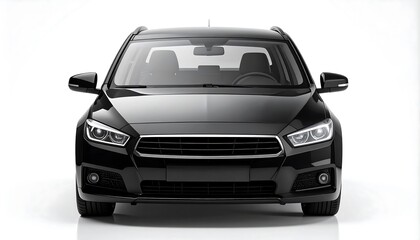 Black car with front view, and studio shot.