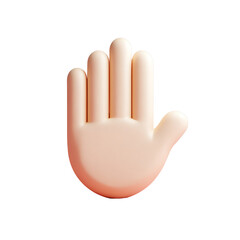 Obraz premium Pastel Skin 3D Raised Hand Emoji, Stop Gesture, Isolated on Transparent White Background