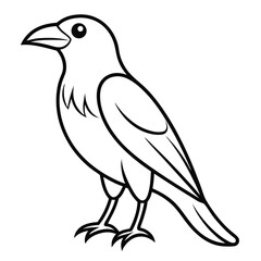 Obraz premium Minimalist outline of a crow on a clean white background