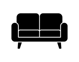 Simple two-seat couch icon