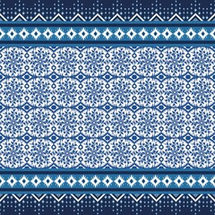 Geometric Ethnic Oriental Ikat Seamless Pattern Traditional Design for Background, Carpet, Wallpaper, Clothing, Wrapping, Batik, Fabric