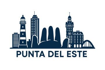 Punta del Este city skyline with iconic buildings and landmarks