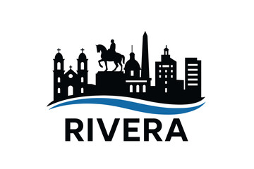 Obraz premium Rivera city skyline with iconic buildings and landmarks