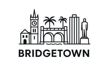 Fototapeta premium Bridgetown city skyline with iconic buildings and landmarks