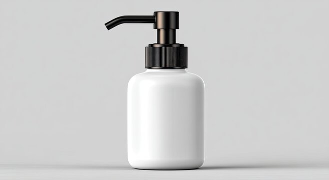 Blank white bottle with dark pump