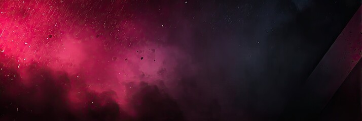 Fototapeta premium Abstract digital art, vibrant pink-red and dark purple hues, swirling nebula-like clouds