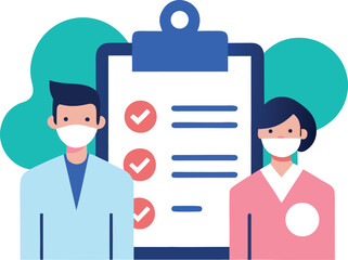 Electronic Health Record Illustration Featuring Doctor