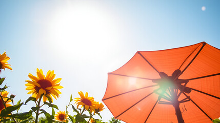 Hot summer: sunny weather, warm breeze, stuffy feeling, intense heat, bright light, sweltering sun, high warmth, blazing afternoon, humid air, scorching season.