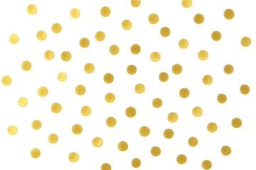 Golden confetti falling, sparkling against transparent backdrop, symbolizing celebration and joyful event