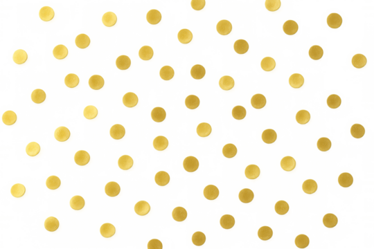 Golden confetti falling, sparkling against transparent backdrop, symbolizing celebration and joyful event