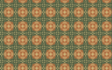 Decorative seamless pattern green and orange for background, Decoration Seamless Pattern, Decoration Seamless Pattern PNG file.