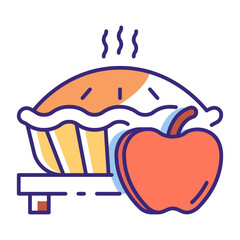 This Apple pie icon is suitable for Fall Season, etc.