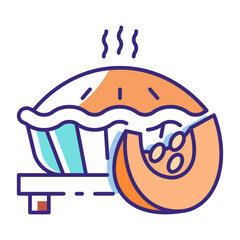 This Pumpkin pie icon is suitable for Fall Season, etc.
