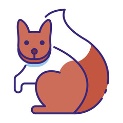 This Squirrel icon is suitable for Fall Season, etc.