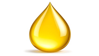 Single drop of golden liquid