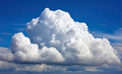 Large cumulus cloud against a vibrant blue sky