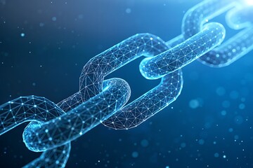 Abstract Concept of Blockchain Technology With Digital Chain Links

