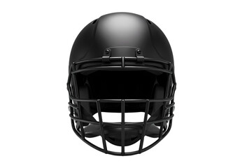 Fototapeta premium Black Football Helmet CloseUp View Front Angle isolated on transparent background