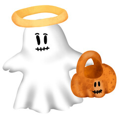 Ghost holding a basket