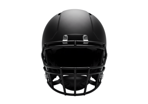 Black Football Helmet isolated on transparent background - Powered by Adobe