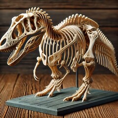 Skeleton of a dinosaur illustration miniature objects decoration archeology concept