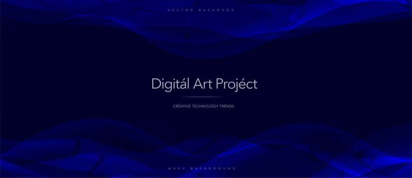 Wavy Blue Background With Gradient Flowing Lines and Liquid Texture. Perfect for Technology or Business Design, Digital Conference and Tech Forum BG, AI science webinar cover. Vector backdrop