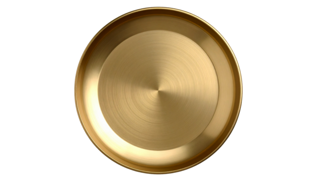 Korean high quality brass tableware on the transparent background.
