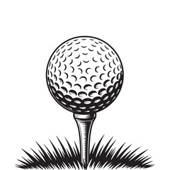 Vintage Golf Ball on Tee A Classic Sport Illustration