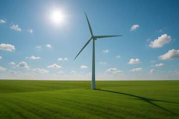 Fototapeta premium Powerful Wind Turbine Energy Machines Standing Tall Producing Sustainable Electricity for a Greener World