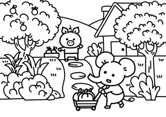 Neighbors stop by to say hello animals theme.