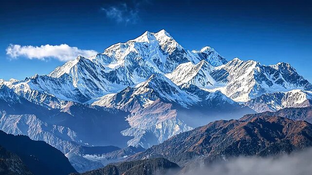 snow-capped kanchenjunga range in sikkim indian landscape video timelpase