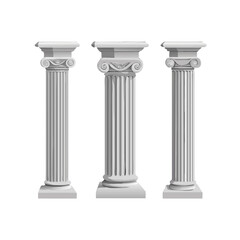 Set Of Classic Stone Pillar Of Roman Or Greece Architecture