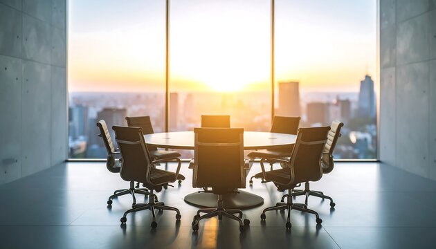 Modern conference room with city view (1)