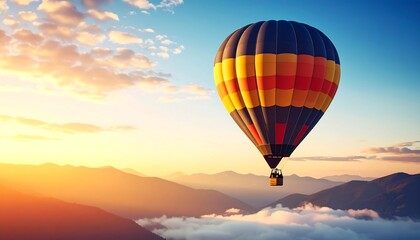 Obraz premium Hot air balloon sunrise flight.