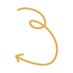 A single thick goldenyellow curved line with an arrow pointing left.