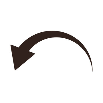 A single brown arrow curves downwards and to the left.