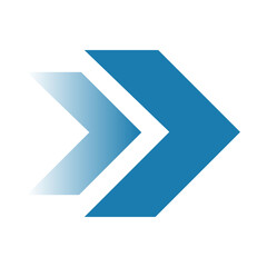 Abstract Blue Chevron Arrows Moving Forward on Black Background.